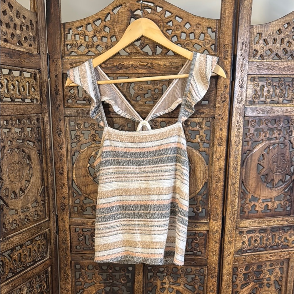 Madewell Earthy Striped Tank Top with Tie Back